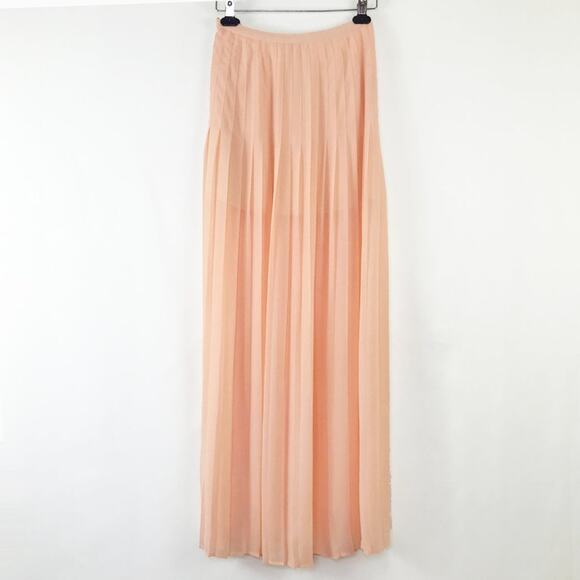 Blaque Label for Lulus Pretty Parfait Peach Long Pleated Maxi Skirt NWT - Picture 5 of 11